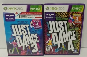 Just Dance 3 + Just Dance 4 - XBOX 360 2 GAME Lot Tested + Complete - Picture 1 of 1