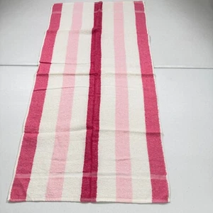 vintage cannon bath towel pink brown stripes cotton mcm retro 70s usa 1339-7 - Picture 1 of 8