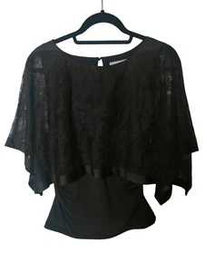COAST Top Size 12 Cape Lace Shawl Overlay Occasion Party Ruched Stretch - Picture 1 of 11
