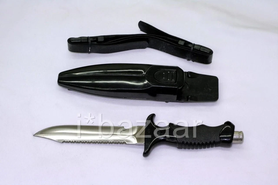 STAINLESS STEEL DIVING KNIFE / Scuba Snorkel Dive Hunting Scabbard 275mm - image 1 of 1