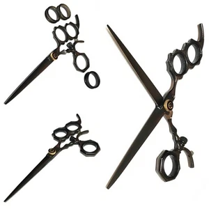 Schwarze Barbershop Haarschneideschere für alle Haartypen und Frisuren  - Bild 1 von 1