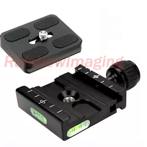 Metal Adapter Plate Square Clamp + 50mm QR Plate for Arca-Swiss Tripod Ball Head - Picture 1 of 9