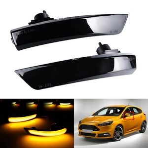 2X For Ford Focus Mk3 2012-2017 Dynamic LED Wing Door Mirror Turn Signal Light - Picture 1 of 12