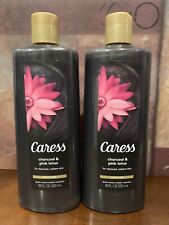 Caress Charcoal & Pink Lotus Purifying Body Wash Soap - 2 Bottles - 18oz Each