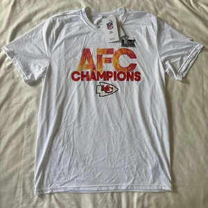 Nike Dri-Fit Men’s White Athletic Tee AFC Champions Kansas City Chiefs Sz Large - Picture 1 of 6