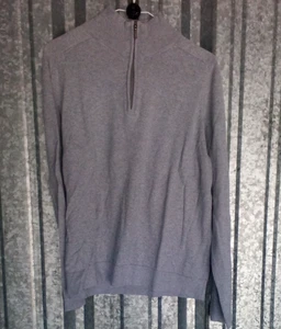 LL Bean 1/4 Zip Pullover Herren M Regular Fit Grau Strick Baumwolle Kaschmir - Bild 1 von 9