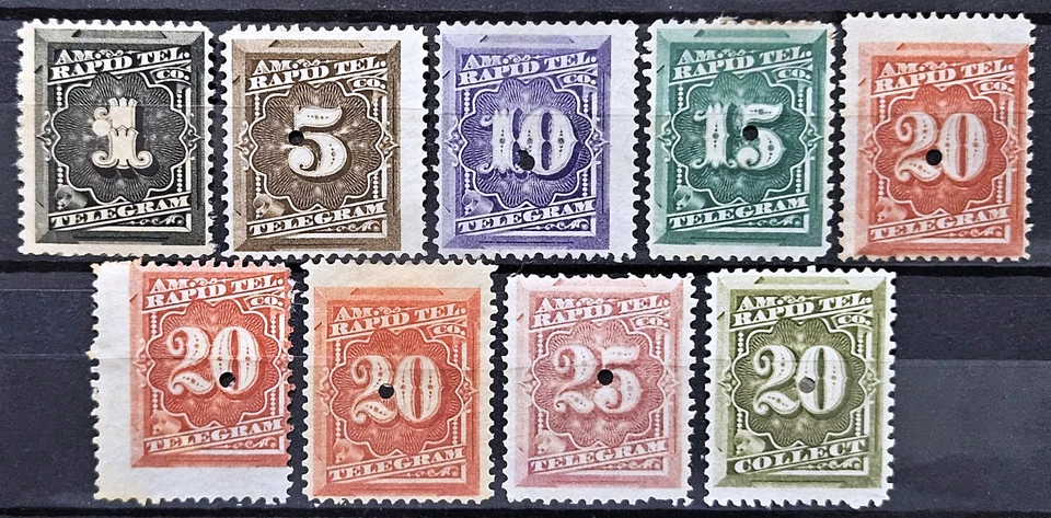 US Telegraph Revenue Stamp 1881 American Rapid Telegraph Co. Scott # 1T1/1T12 - Image 1 of 1
