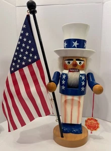 Steinbach Nussknacker - Uncle Sam mit USA Flagge 13", sehr guter Zustand + Vintage - Deutschland - ohne Box - Bild 1 von 11