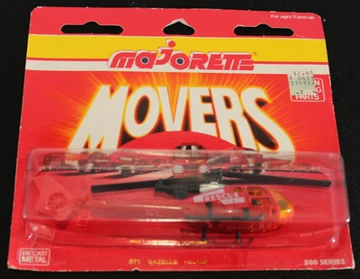 Helicóptero de rescate Majorette Gazelle "Turbo" #371 Movers serie 300 rojo de colección Foto 1 de 3