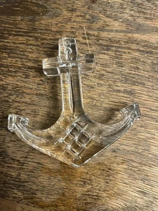 Signed Waterford Crystal Anchor Paperweight   5" X 5"   Excellent - Picture 1 of 8