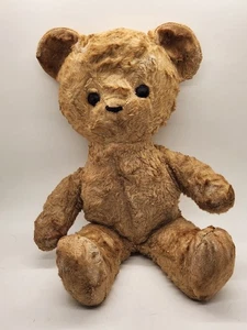 Vintage/Antique Teddy Bear Plush Stuffed Animal Well Loved Old Mohair Bear - Picture 1 of 11