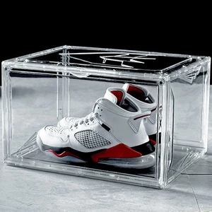 Klar Schuhkarton Stapelbar Kunststoff Sneaker Box Behälter, Magnetische Seite Offen Sh... - Bild 1 von 6