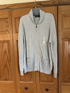 NWT NAUTICA ~Size XL~ Men's Sweater Jacket Full Zip Sand 100% Cotton Ribbed - Picture 1 of 6