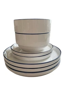 Mainstays Set Of 7 White Dinner Plates , salad & dinner plate & bowl - Picture 1 of 7