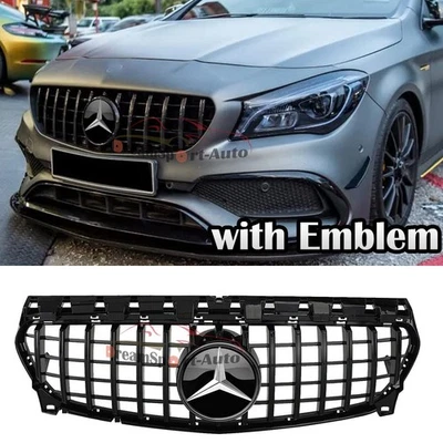 Gloss Black Grill For Mercedes Benz W117 CLA-Class CLA250 2013-2019 Front Grille Foto 1 de 4