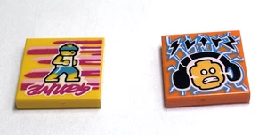 Lego-Minifigur Utensil-Menge 2-Kachel 2 x 2, Musik Album, Kopfhörer - Bild 1 von 1