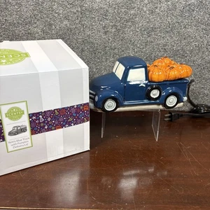 Scentsy Retro blau LKW mit Kürbis Lieferdeckel volle Größe Wachswärmer Neu im Karton - Bild 1 von 4
