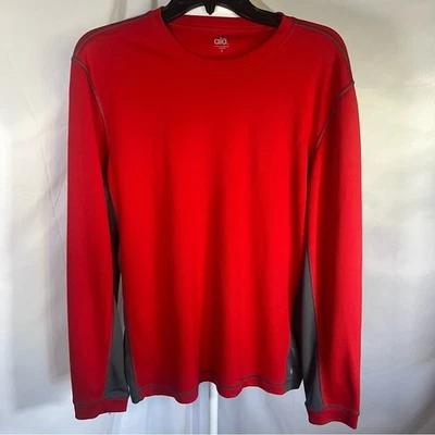 ALO Yoga Men's Cool-Fit Long Sleeve Shirt Red & Gray Size Large - Image 1 of 4