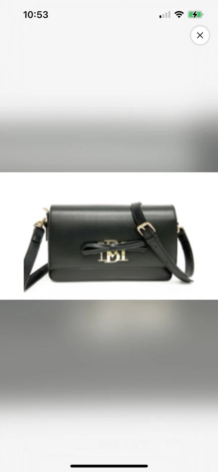 Bandolera Badgley Mischka Negra BRUTCH/ajustable Correa de Cuero Vegano Nueva con Etiquetas Foto 1 de 1