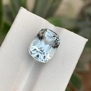 Natural Cut 8.75 Carat White Aquamarine Cushion Faceted Loose Gemstone - Picture 1 of 4