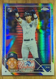 2023 Oswaldo Cabrera RC Topps Chrome Prizm Refractor #69 Rookie New York Yankees