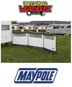 MAYPOLE MP9524 4 POLE 3 PANEL STRONG WINDBREAK BEACH CAMPING WIND SHELTER SCREEN - Picture 1 of 5