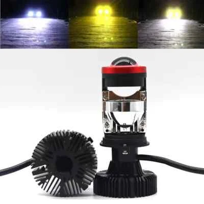 Y7S Lamp H4 LED Mini Projector Lens 3000K+4300K+6000K Automobles Bulb 25000LM - Image 1 of 4