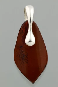 Genuine BALTIC AMBER Silver Glittering Cognac Colour Pendant 3.8g 220315-7 - Picture 1 of 3