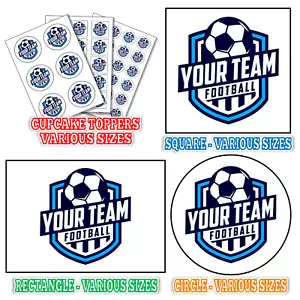 ANY FOOTBALL TEAM LOGO - EDIBLE CAKE / CUPCAKE TOPPERS FC CLUB BADGE WAFER ICING - Picture 1 of 27