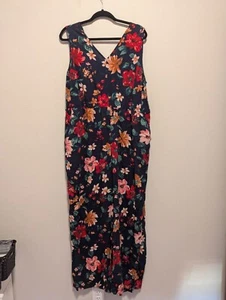 Old Navy ärmelloser Jumpsuit marine geblümt Übergröße 2X - Bild 1 von 3