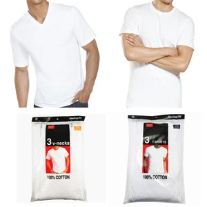 New 3 Pack For Men's 100% Cotton Tagless T-Shirt Undershirt Tee White S-XL - Picture 1 of 1