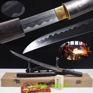 Spada samurai giapponese affilata Katana acciaio modello piegato vera boutique fodero ebano - Foto 1 di 12