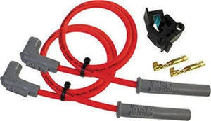 MSD Spark Plug Conductor Wires Cap Resistor Cover 8.5mm 2 cyl 90* boots 31009 - Picture 1 of 1