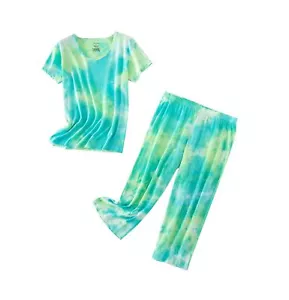 Women’s Pajama Set Sleepwear Tops Capri Pants Casual Fun Prints Comfy Soft Gift - Picture 1 of 7