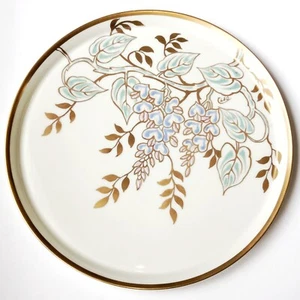 Plat Rond Porcelaine de Limoges Or et Émail Peint Signé Léo - Picture 1 of 12