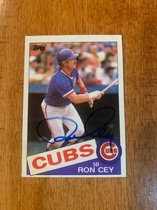 1985 TOPPS RON CEY SIGNED CUBS DODGERS AUTOGRAPHED BASEBALL CARD - Picture 1 of 2