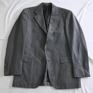 Vtg USA Made 38R Gray Herringbone Wool Blazer Jacket Sport Coat - Picture 1 of 12
