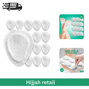 Metatarsal Pads (12 Pack) Felt Foot Pads for Pain Relief for Women & Men [1/4" T - Picture 1 of 8