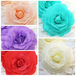 16" wide Artificial Large Roses Flowers Wall Backdrop Party Wedding Decorations - Picture 1 of 24