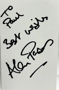 Tarjeta de índice original Alan Parsons ingeniero de audio inglés músico firma - Imagen 1 de 2