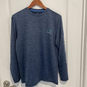 Girls VINEYARD VINES Performance Blue L/s Pullover Hooded Top Whale Sz XL 16 - Picture 1 of 3