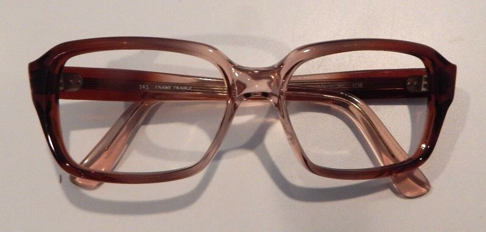 Vintage WHITE HAINES OPTICAL "More" Brown Fade 48/20 Eyeglass Frame NOS #264 - Image 1 of 4