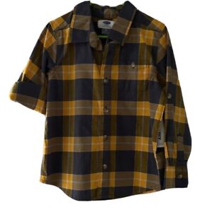 Old Navy Boys Size 4T-5T Blue And Yellow Plaid Long or 3/4 Sleeve Shirt