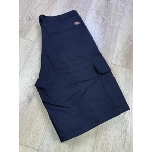 Dickies Men's 32 W 11 Inseam Black Industrial Cargo Shorts 100% Cotton Work - Picture 1 of 16