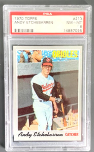 1970 Topps #213 Andy Etchebarren PSA 8 NM-MT Baltimore Orioles 