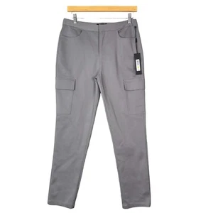 Donna Karan Luxury Cargo Pants High Rise Crop 4 (30/28) Gray Organic Modern NWT - Picture 1 of 11