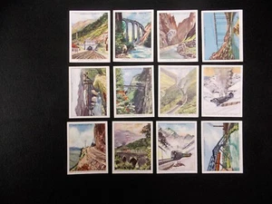 Churchman Cigarette Cards Wonderful Railway Travel 1937 Complete Set 12 - Picture 1 of 2