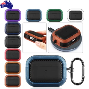 For Apple AirPods Pro 1st 2nd 3rd Gen Leather Shockproof Case Cover w/ Keychain - Picture 1 of 18