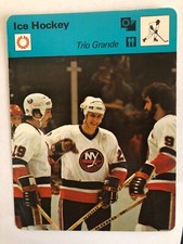 TROTTIER BOSSY GILLIES 1979 Sportscaster card #47-16 NEW YORK ISLANDERS