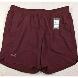 Under Armour UA Launch Athletic Shorts Men's Size 2XL 7" with pockets Burgundy - Picture 1 of 5